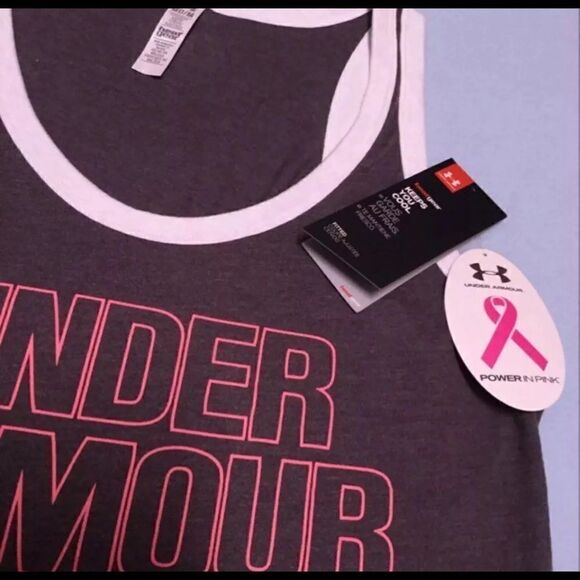 NWT UNDER ARMOUR TANK Women’s MEDIUM Power in Pink - Picture 3 of 4